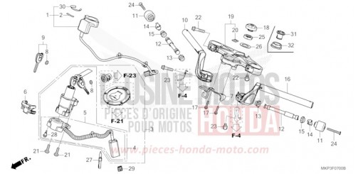 HANDLE PIPE/TOP BRIDGE CBR500RAN de 2022